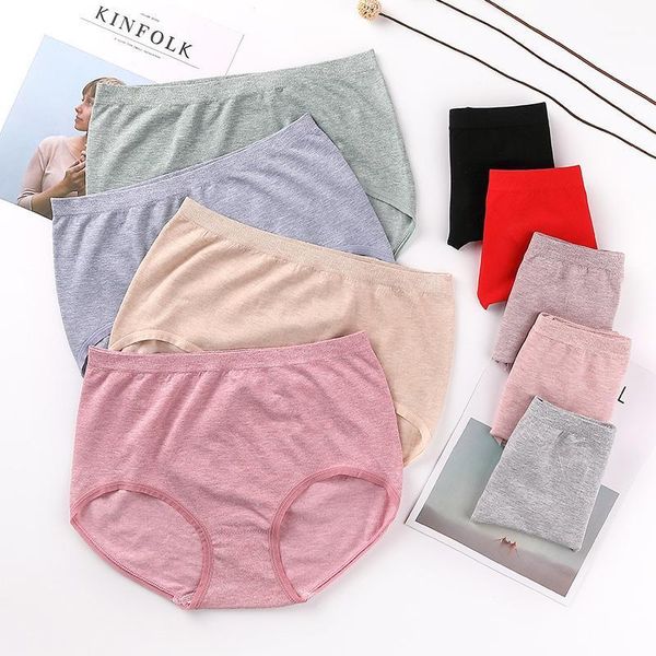 

3pcs/lot new briefs women plus size 6xl high waist soft modal cotton naked ammonia seamless women's panties underwears1, Black;pink