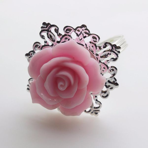 

new 6pcs/ 10pcs pink resin rose napkin cloth decorative deduction table banquet dinner ring party entertain wedding napkins q wmtiln