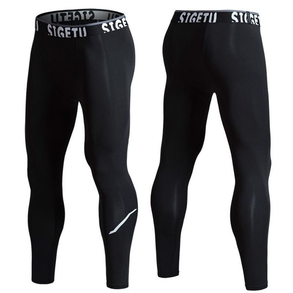 

running pants men's tights compression sport leggings gym fitness sportswear run jogging men football trousers, Black;blue