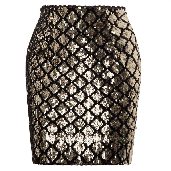 

women stunning sequined skirt elastic waist back zip up fashion summer ladies fit slim cool club hips wrapped mini skirt, Black
