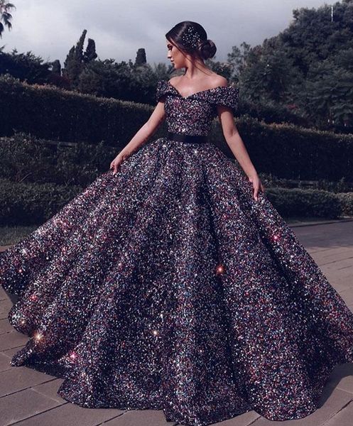 

ball gown prom long dress robe de soiree obe longue plus size dress, Black