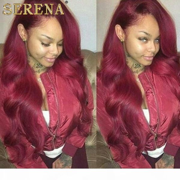 

burgundy brazilian body wave virgin human hair weave bundles peruvian indian malaysian cambodian color 99j red remy hair extensions 8a grade, Black