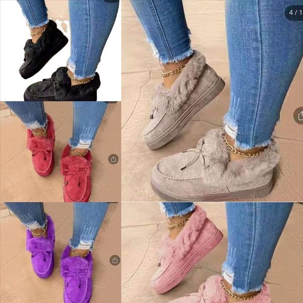 

e083y slippers bottom cotton plus velvet shoes women mop cotton yarn autumn winter indoor home slippers winter warm thick non snow boots, Black