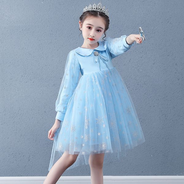 

2020 autumn and winter kids clothing dress instagram girl dress pleated baby princess skirt girl's dresses, Red;yellow