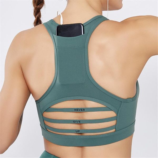 

gym clothing sexesfit back pocket sports bra shockproof horizontal mesh stitching underwear running fitness vest yoga suit1, White;black