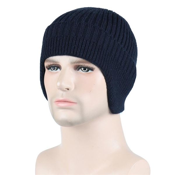 

beanies beanie hat knitted earmuff winter warm casual solid color skullcap for men