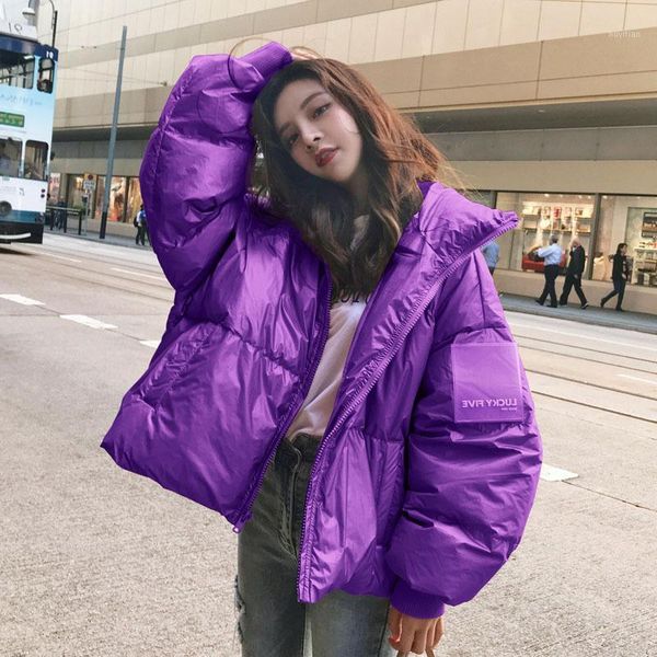 

ewq] 2020 winter new ladies padded jacket thickened multicolor zipper short casual cotton clothes women 16q2131, Black