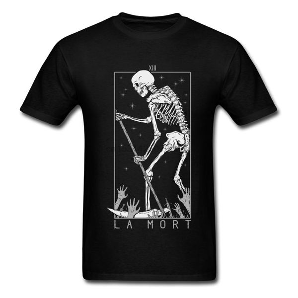 

la mort skull death day for men skeleton print streetwear halloween cotton clothes hipster black hoodie designers t shirts sweatshirt