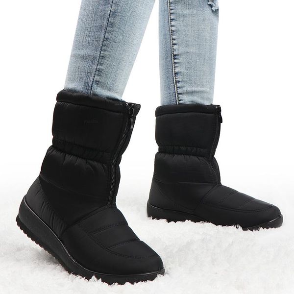 

snow winter boots women waterproof ankle boots warm fur insole platform shoes ladies botines black thicken botas mujer 2020