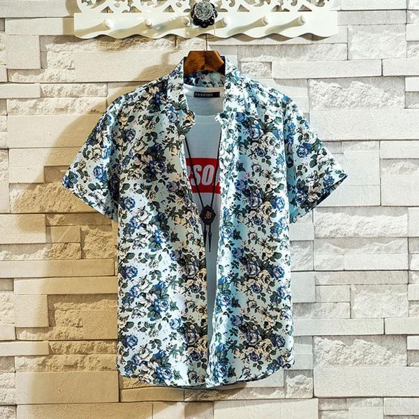 

feitong mens summer shirts casual blouse fashion short sleeve beach loose hawaiian shirt males social shirts1, White;black