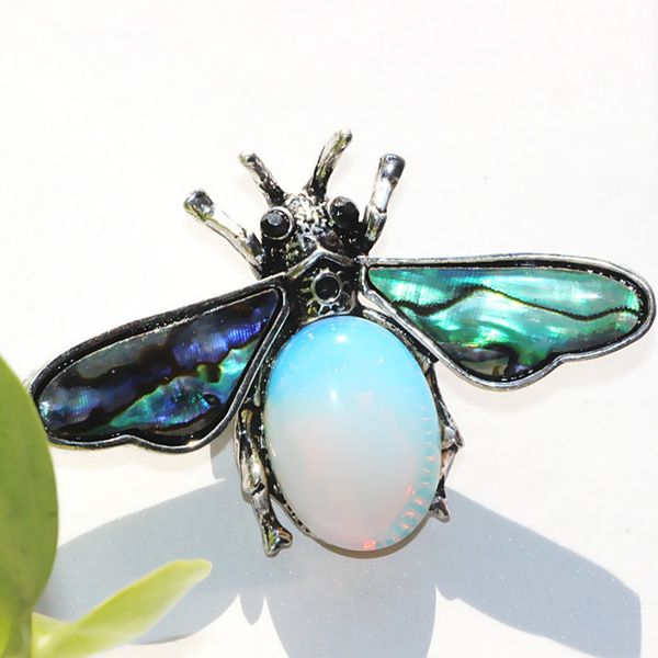 

wholesale 10 pcs silver plated honeybee shape green turquoise stone pendant for gift opalite opal jewelry