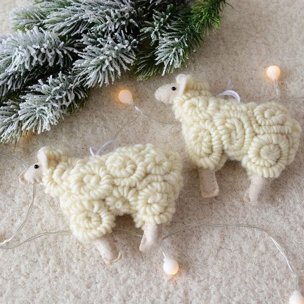 

pendant hanging ornament sheep tree shape decoration home xmas decor new year 2020 christmas 1.25