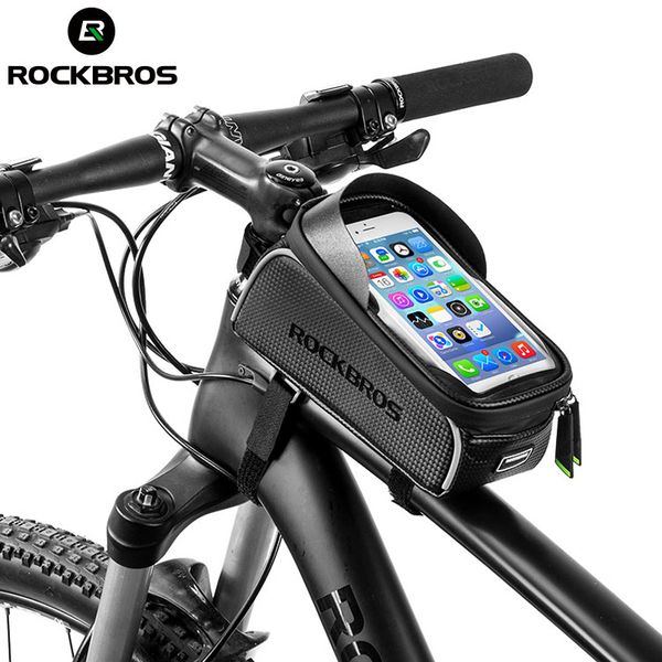 

rockbros 5 style waterproof bike holder bags bicycle for 5.8 6.0 6.2 inch phone cycling front tube bag accessories