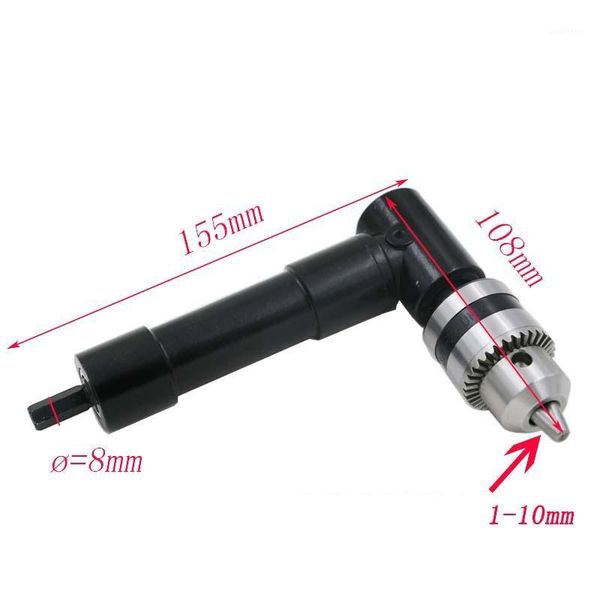 

1pcs right angle drill conversion angle drill/head 90 degrees keyless clamping three/hexagon handle black metal head1
