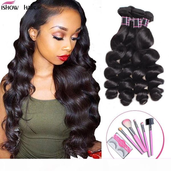 

ishow loose deep curly brazilian body virgin hair extensions peruvian human hair bundles afro kinky curly water hair wefts weave, Black
