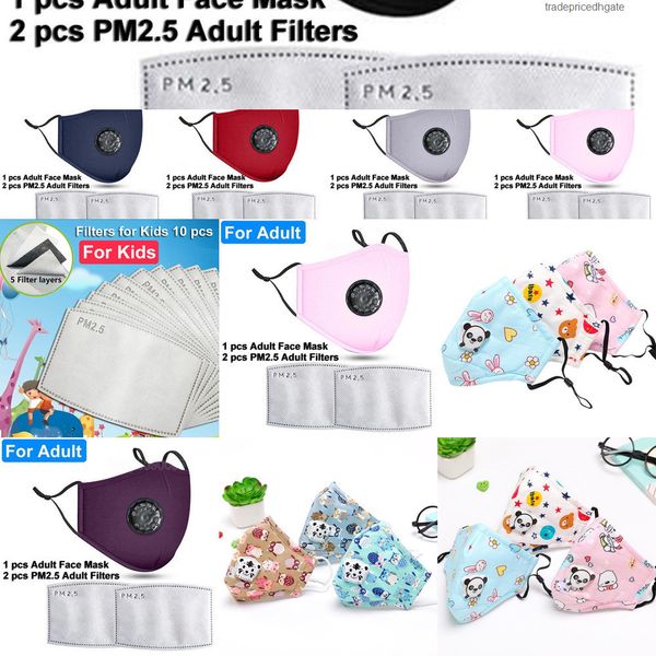 

with reusable mask pm2.5 masks washable anti-dust face 2 filter valve protective cotton ch gkfk