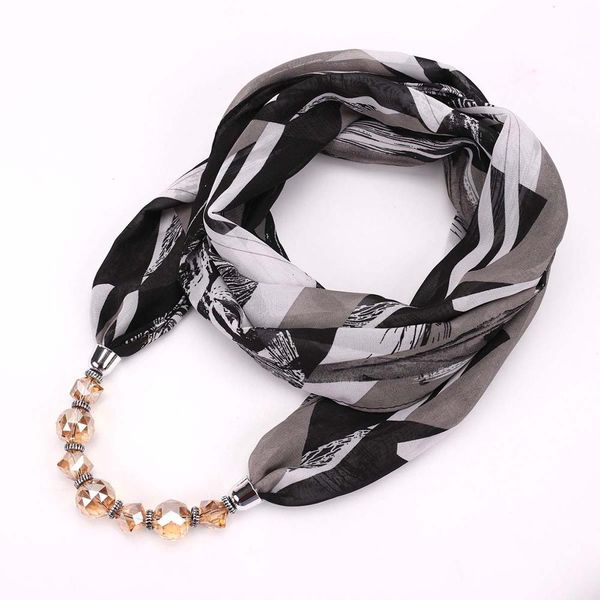 

new fashion collar neckerchief color statement jewelry for ladies luxury designer scarfs glass crystal pendant necklace 180x47cm wmthxo, Blue;gray