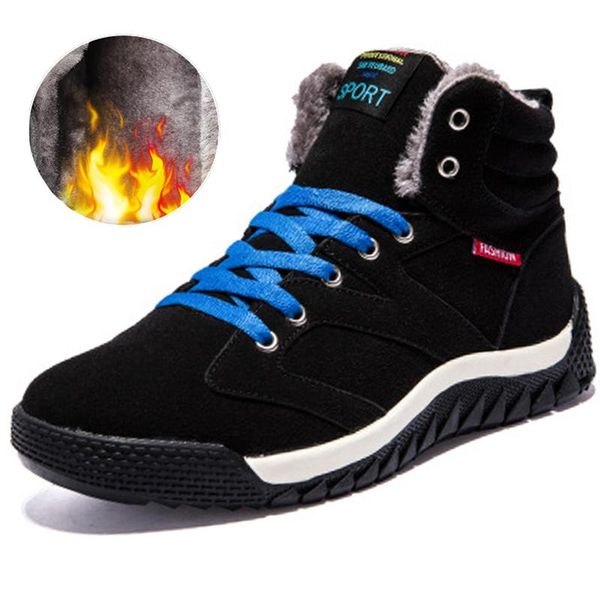 

boots simple wild men's snow soft non-slip cold-proof outdoor winter warm indestructible climbing sports shoes, Black