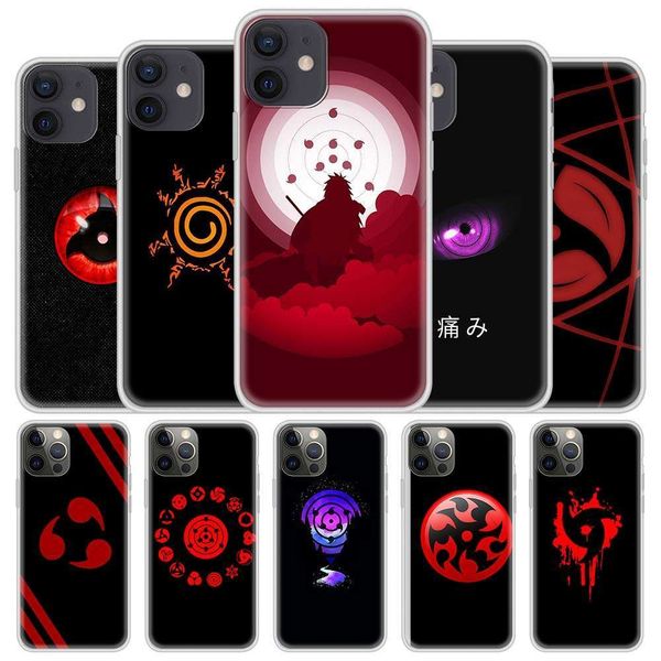 

1dwcool japane animated naruto's eye case 12 mini 11 pro 7 xr x max 8 6s 6 plus se 2020 5s matte translucent coke