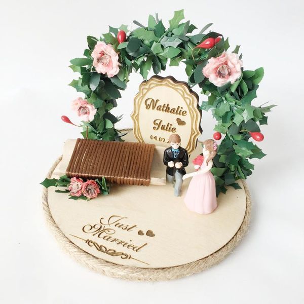 

newly personalized ring pillow for wedding engagement rustic wood flower design 1pcs lot
