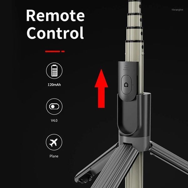 

selfie monopods l07 wireless bluetooth stick foldable handheld remote shutter tripod with 5-inch led ring light for live stream1