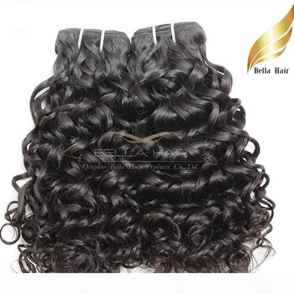 

bella hair brazilian hair bundles unprocessed human hair extensions natural black color 2pcs lot 8a water wave hair weaves weft