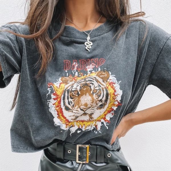

0ac9u fashion new spring and summer women's new print short-sleeved 2020 fashion spring t-shirt and summer women's 2020 pri, White