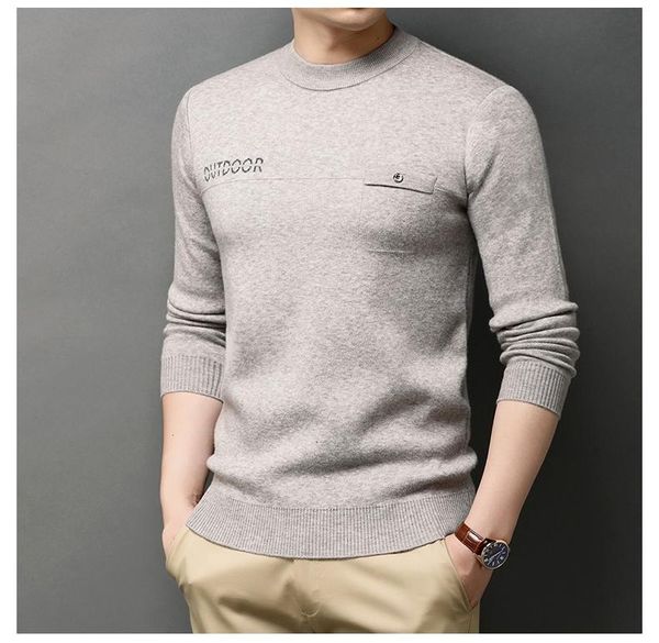 

men's sweaters sweater classic round neck winter plus velvet thickened solid color self-cultivation with bottoming shirt tide, White;black