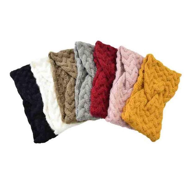

knitted headband cross plush ear warmer wide hairband winter headband hair accessories crochet headwrap headdress yoga qylglj
