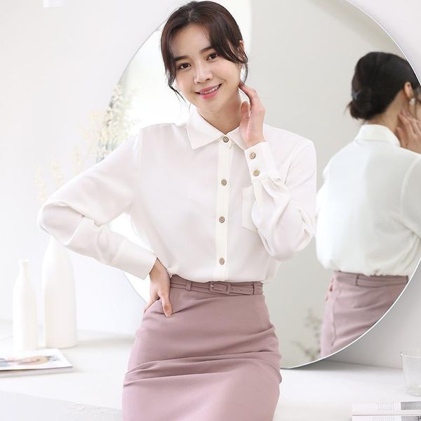 

new autumn and winter 2020 plaid women's long sleeve shirt women's design sense of minority shirt, White