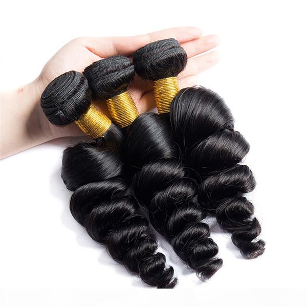 

viya 8a loose wave bundles peruvian virgin human hair soft and can be bleached natural black color