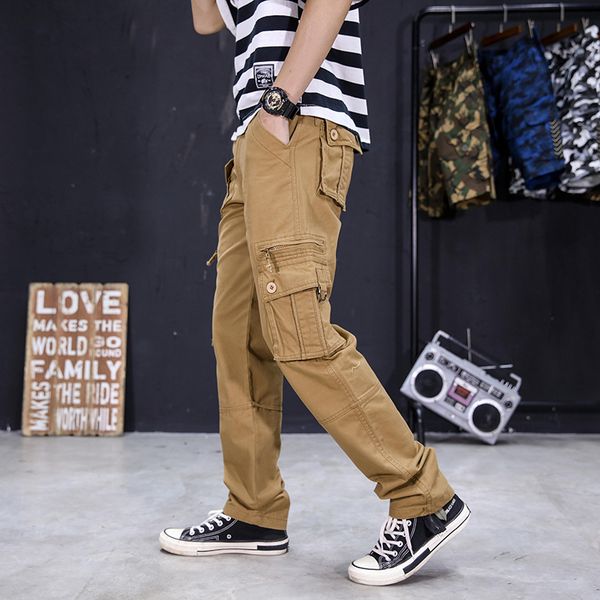 

new cargo 2021 of men black khakis fine-embroidered male trousers no spring army green naho