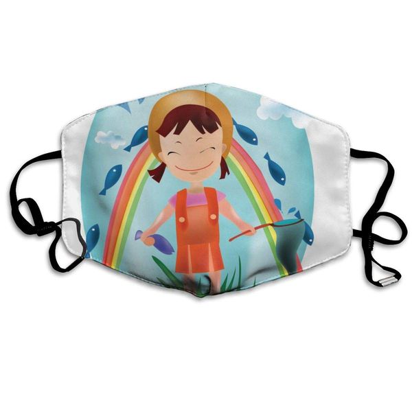 

dustproof washable reusable girl catching fish with net mouth cover mask protective warm windproof mask