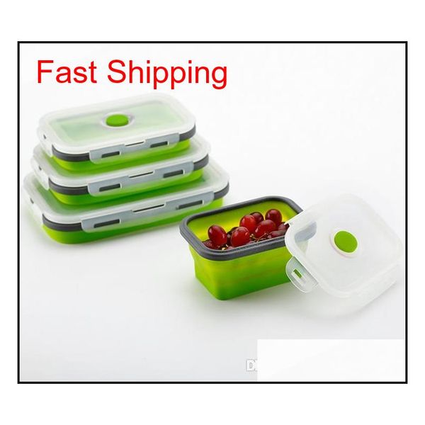 

silicone lunch box portable bowl colorful folding food container lunchbox 350/500/800/1200ml eco-friendly c729 gsnqe