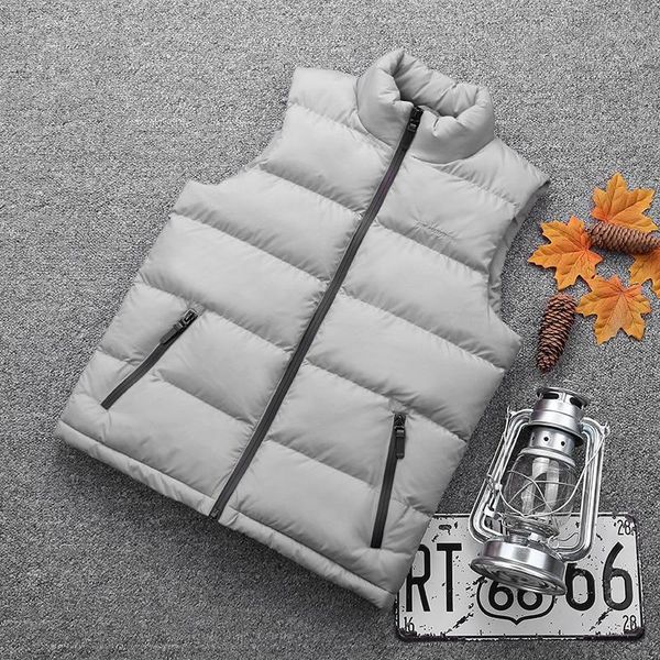 

men's vests 2021 down cotton vest men's winter korean style self-cultivation trend casual all-match jacket sleeveless 8xl1, Black;white