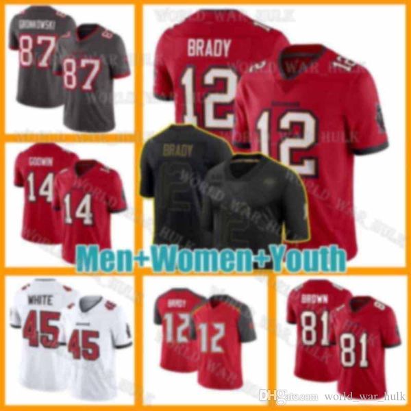 

81 антонио браун трикотаж тампа залив buckaneer 12 том брэди 13 майк эванс роб гронковский крис годвин 90 джейсон пьер-пол белый, Black;red