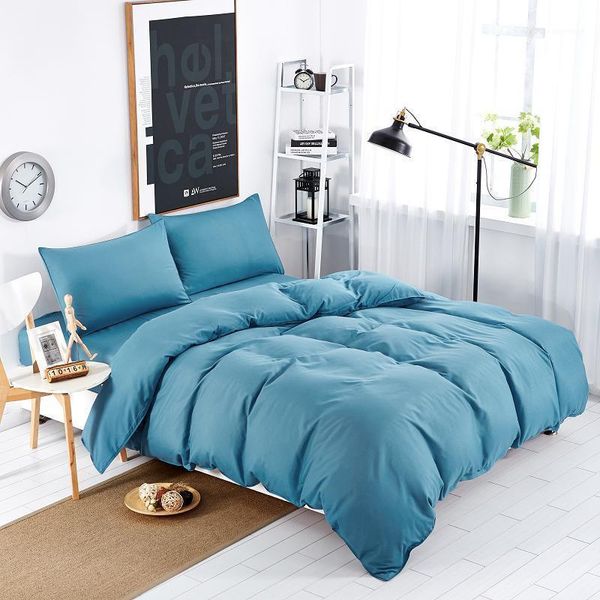 

bedding sets pure color skin-friendly for autumn/winter 3/4pcs comfortable sheets pillowcase set1