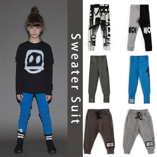 

ins autumn and winter nu series boys and girls sports fashion fan europe and america ultra-stretch cotton leggings trousers lj201019, Blue