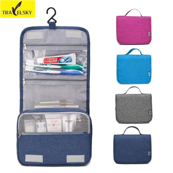 

cosmetic bags & cases travelsky travel makeup bag women portable waterproof zipper organizer men hanging washing toilet