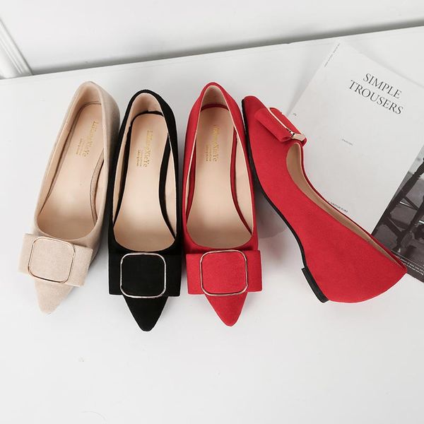 

весна осень управление леди обувь заостренный toe лоферы женщина туфли-метал лодка замша faux ladies 7687, Black