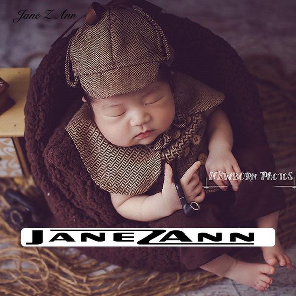 

jane z ann newborn baby p props infant sherlock holmes detective theme pgraphy costume, Yellow