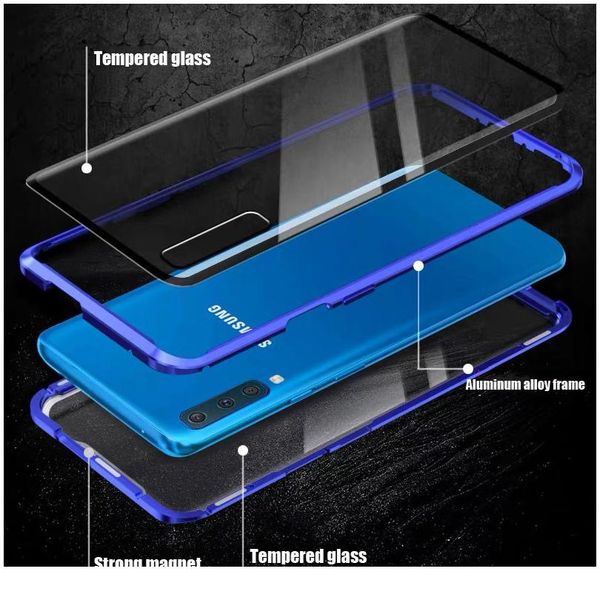 

double side glass magnetic metal case for samsung galaxy s8 s9 s10 plus s20 ultra note 9 10 a10 a50 jlligm