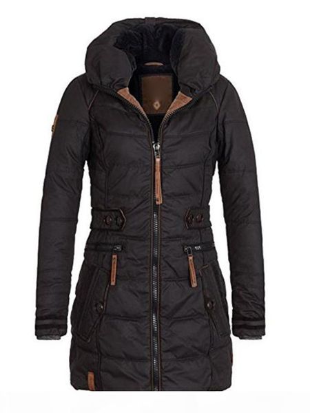 

winter jacket women plus size womens parkas thicken outerwear solid hooded coats short female slim cotton padded basic, Black;brown