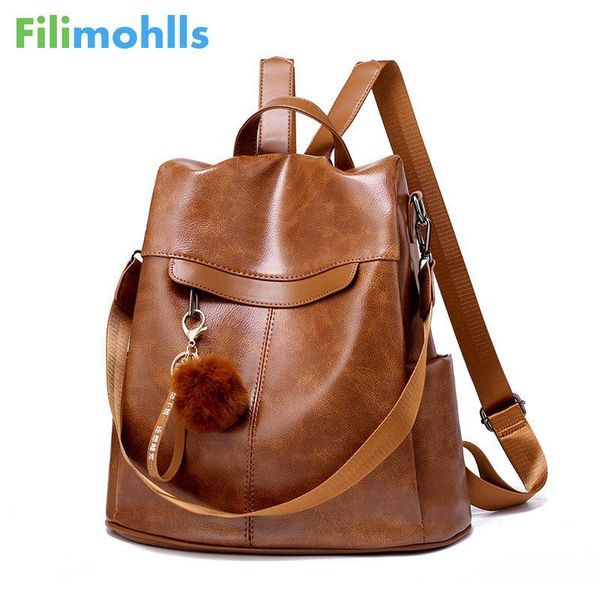 

backpack women 2020 anti theft backpack mochila feminina vintage bagpack school leather bags for women's back pack s2044