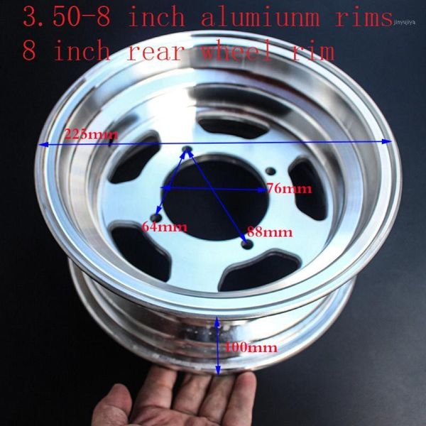 

motorcycle wheels & tires super 3.50-8''rear rims monkey bike small wheel modified 8 inch electroplated hub adaptable 130/50-8 tir