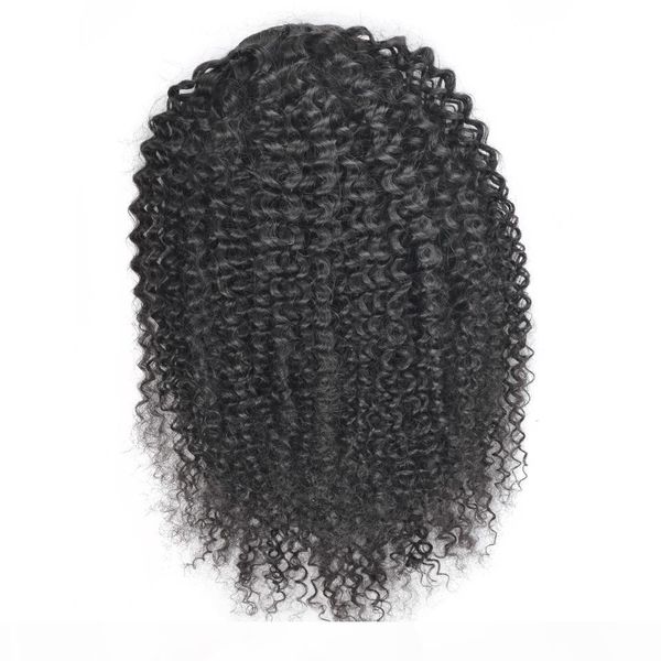 

kinky curly ponytail human hairpiece 10a african human ponytail extension natural black 1b for black women 140g