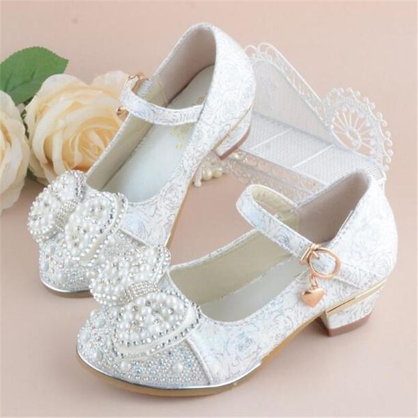

new spring autumn girls high heeled princess single shoes children baby toddler dance party crystal kids leather shoes 04 wmtgpc xhlove, Black