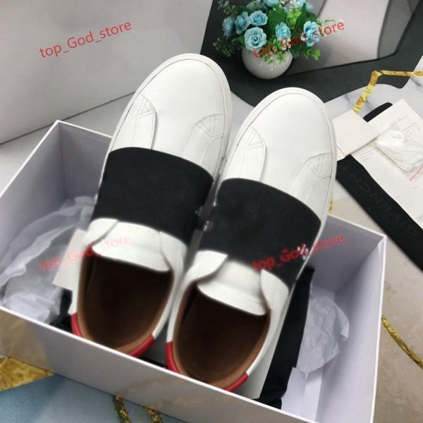 

design shoes inluxe paris urban street webbing sneakers in leather womens men white elastic bands trainers low slip on casual shoes, Black;red