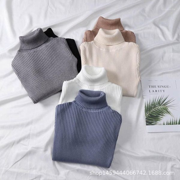 

sweaters 2019 new autumn winter korean literary style turtleneck slim knit pullover sweater women's knitwear x2261, White;black