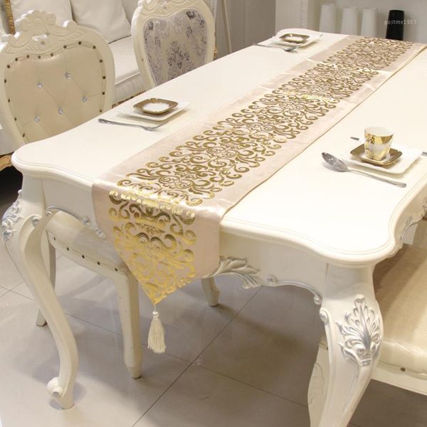 

european velvet gilded table runner tablecloth embroidered gloden table runners flag dinner mats home textile1